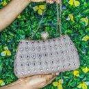 Sac / pochette de soirée élégante avec strass champagne