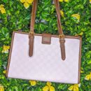 Sac à main élégant bicolore marron & blanc
