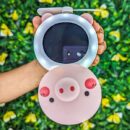 Mini ventilateur rose cochon USB Rechargeable miroir de maquillage led Portable