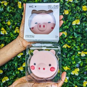 Mini ventilateur rose cochon USB Rechargeable miroir de maquillage led Portable
