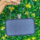 Sac / pochette de soirée noir pailleté avec strass dorés