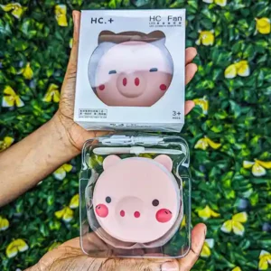Mini ventilateur rose cochon USB Rechargeable miroir de maquillage led Portable