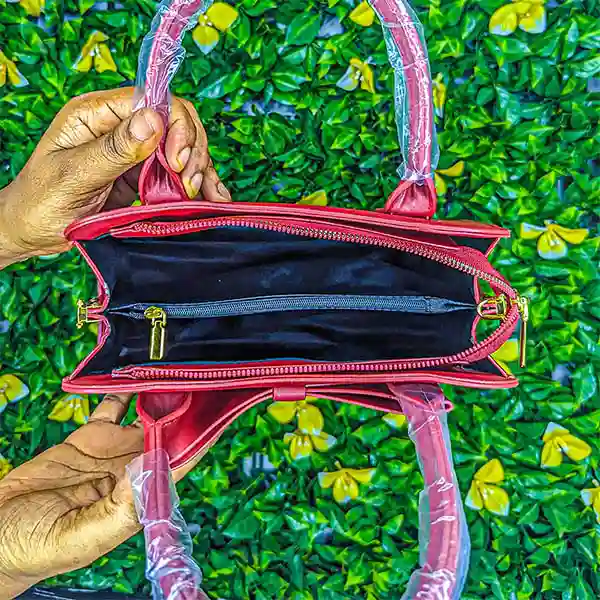 Sac à main rouge avec nœud – Image 5