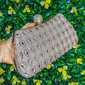 Sac / pochette de soirée élégante avec strass champagne