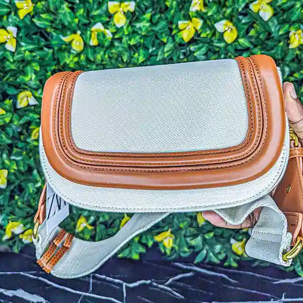 Sac crossbody Zara (marron et blanc)